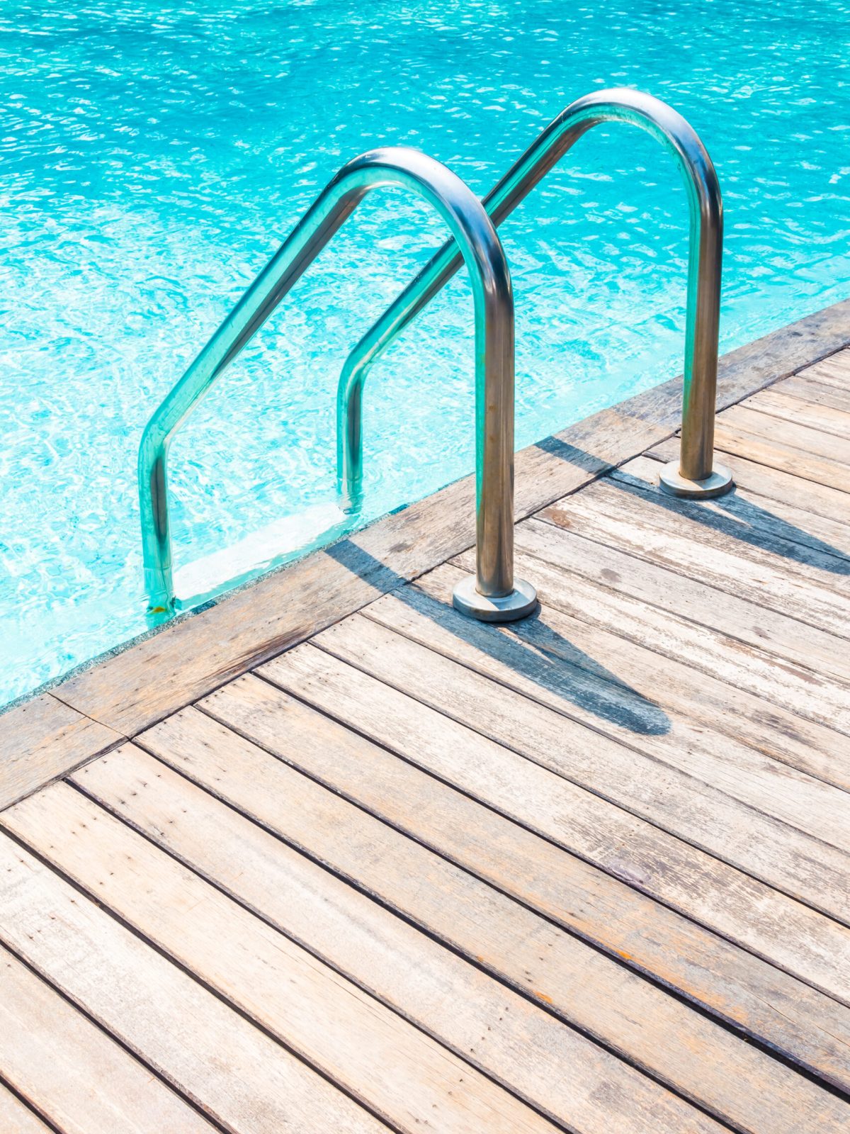 Stair swimming pool in beautiful luxury hotel pool resort
